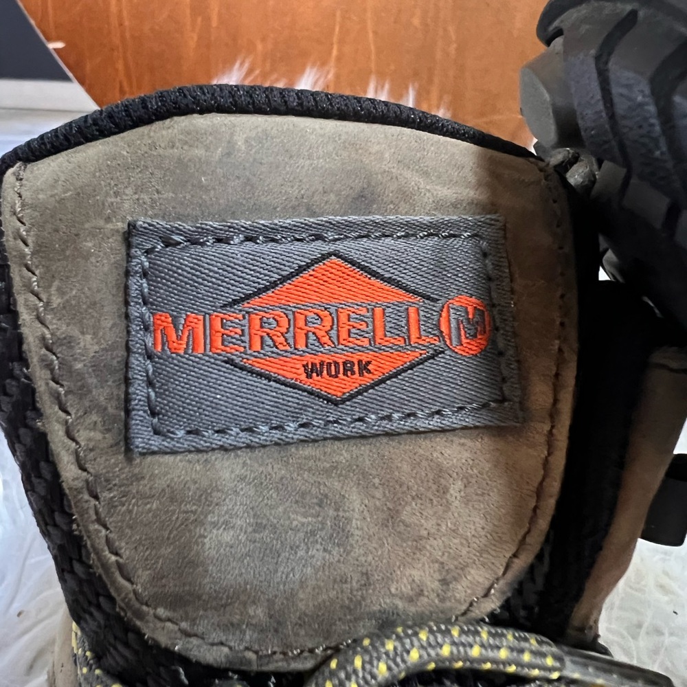 Merrell Men's Brown steel toe work Boots F2413-11 size 9 - Picture 2 of 9